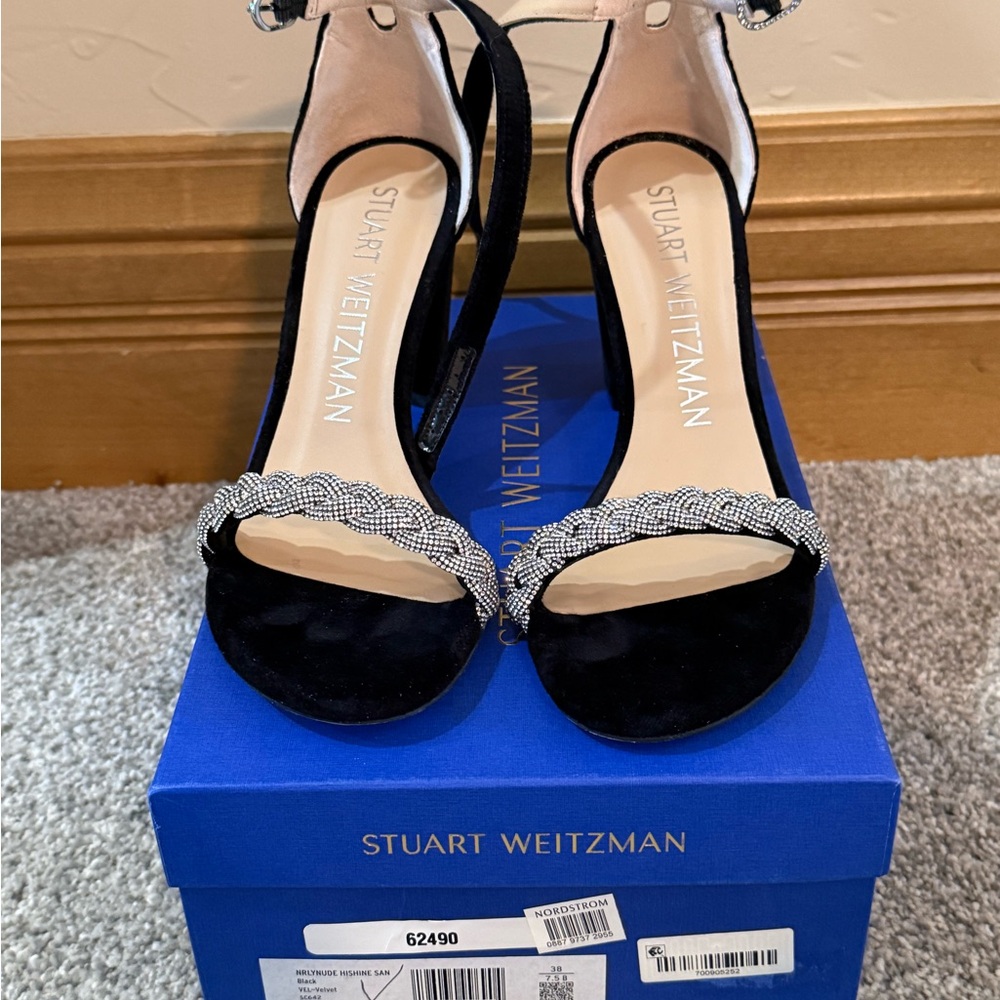 Stuart Weitzman Black and Silver Heels